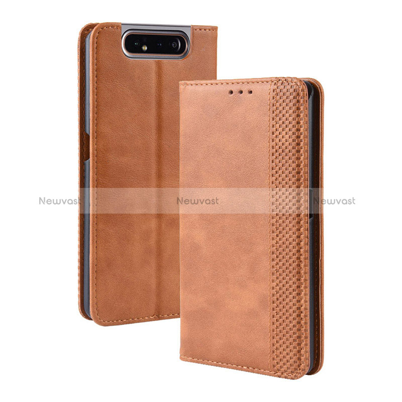 Leather Case Stands Flip Cover Holder BY4 for Samsung Galaxy A80