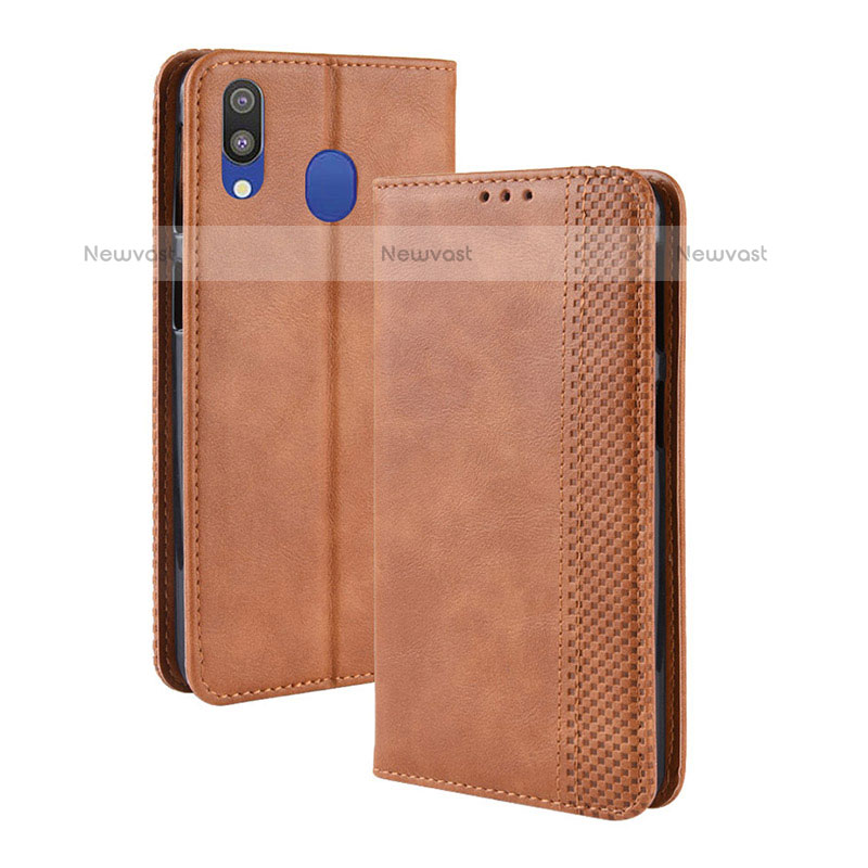 Leather Case Stands Flip Cover Holder BY4 for Samsung Galaxy M20