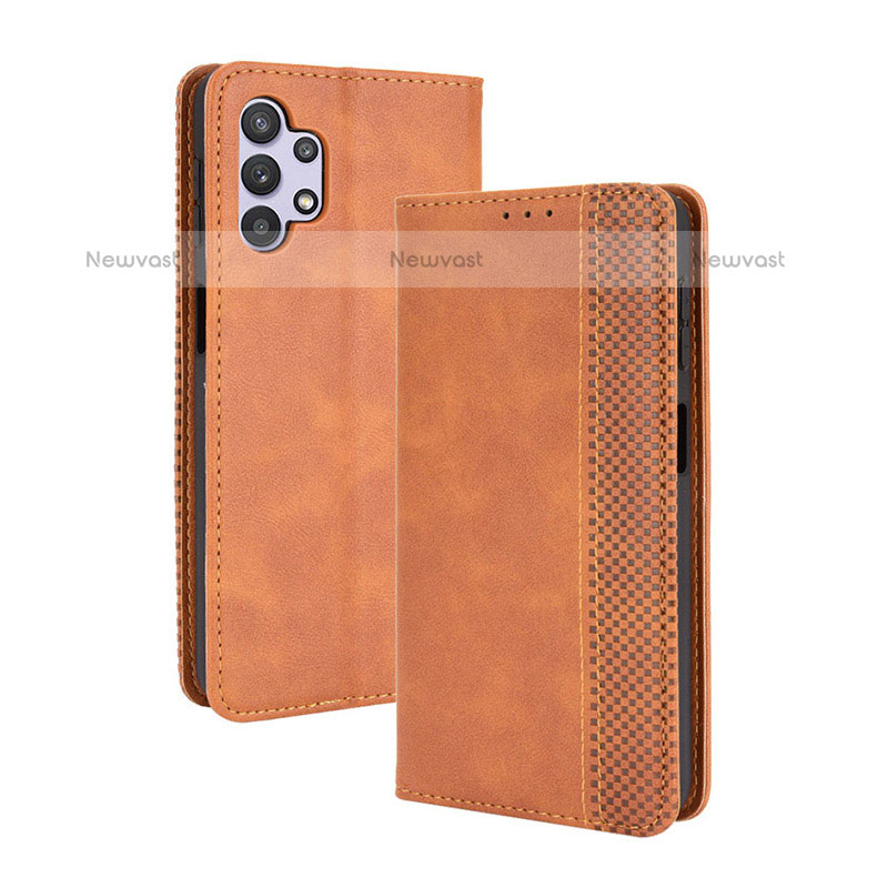 Leather Case Stands Flip Cover Holder BY4 for Samsung Galaxy M32 5G