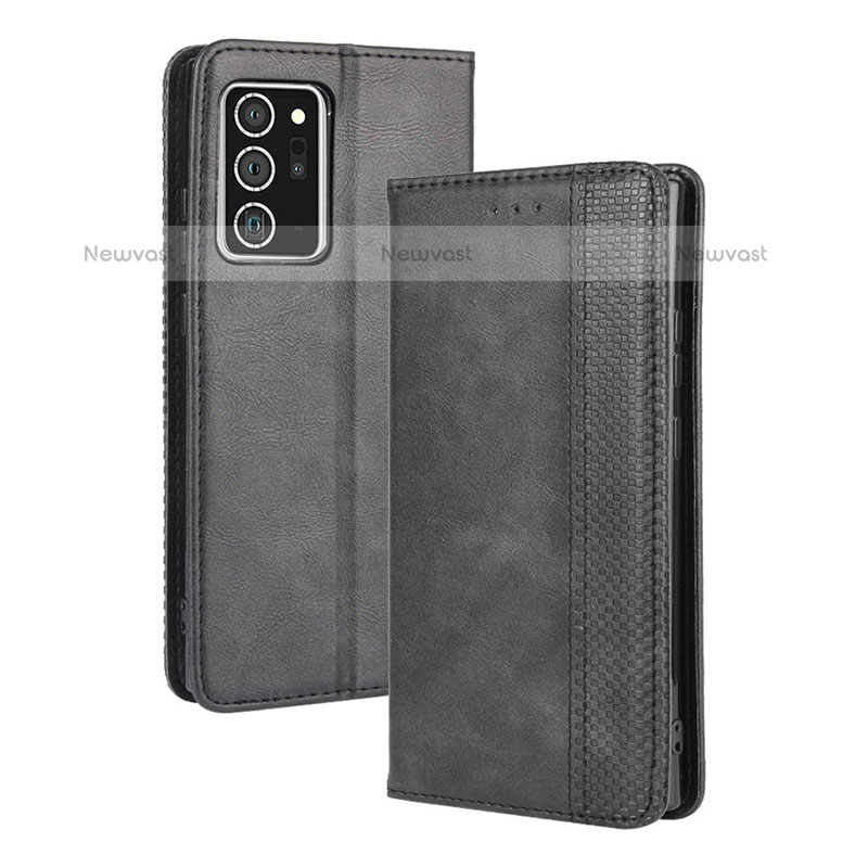 Leather Case Stands Flip Cover Holder BY4 for Samsung Galaxy Note 20 5G Black