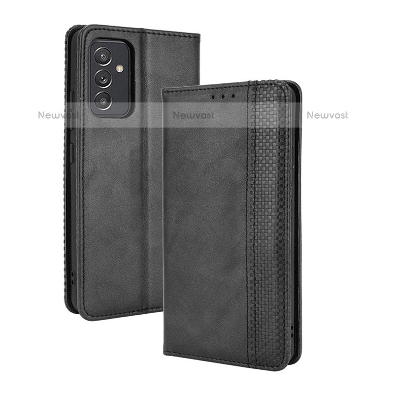 Leather Case Stands Flip Cover Holder BY4 for Samsung Galaxy Quantum2 5G Black