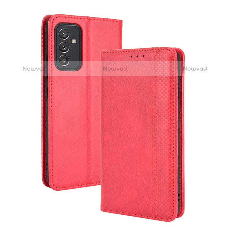 Leather Case Stands Flip Cover Holder BY4 for Samsung Galaxy Quantum2 5G Red