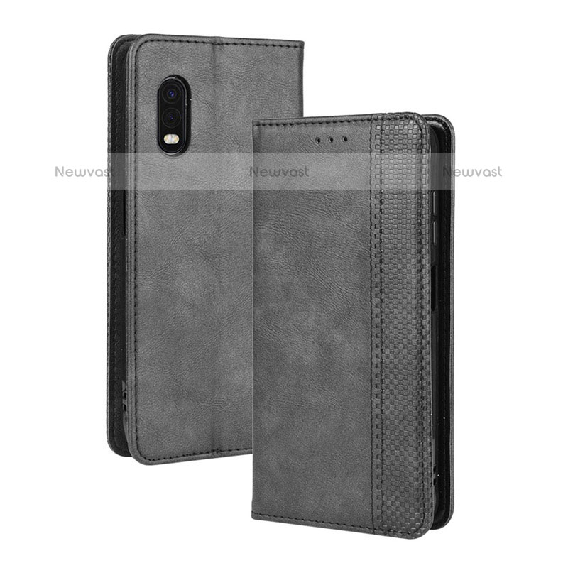 Leather Case Stands Flip Cover Holder BY4 for Samsung Galaxy XCover Pro Black