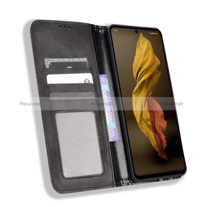 Leather Case Stands Flip Cover Holder BY4 for Sharp Aquos R7