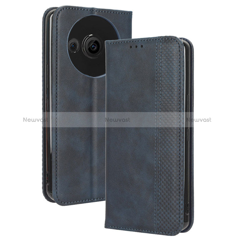 Leather Case Stands Flip Cover Holder BY4 for Sharp Aquos R8 Pro