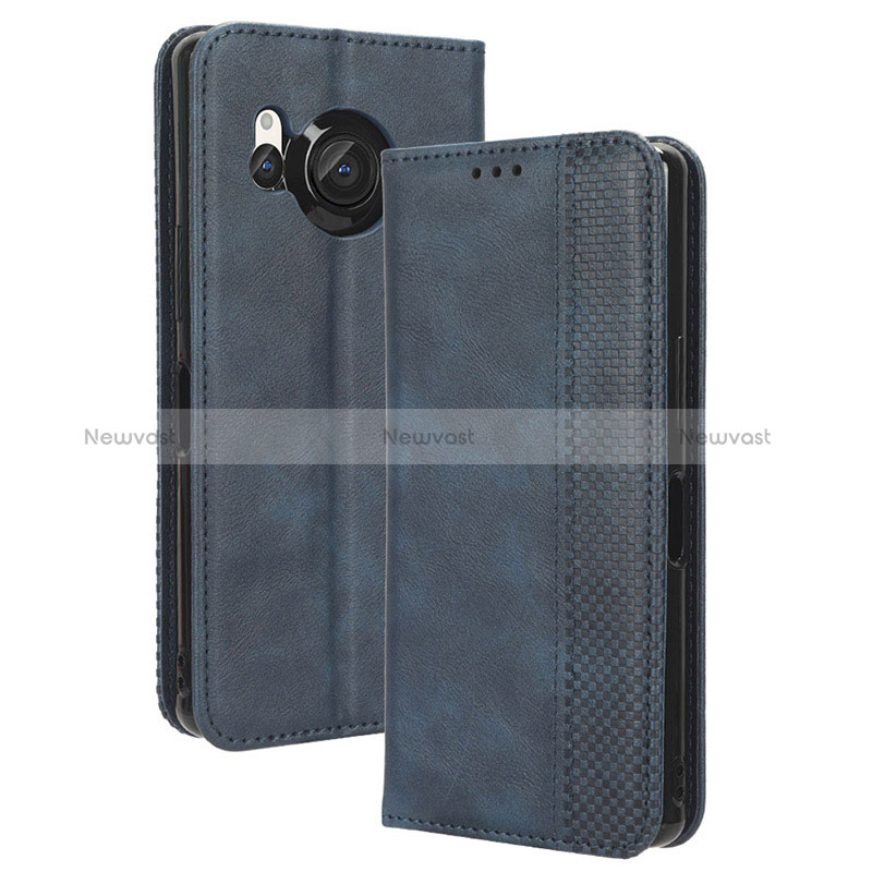 Leather Case Stands Flip Cover Holder BY4 for Sharp Aquos R8s