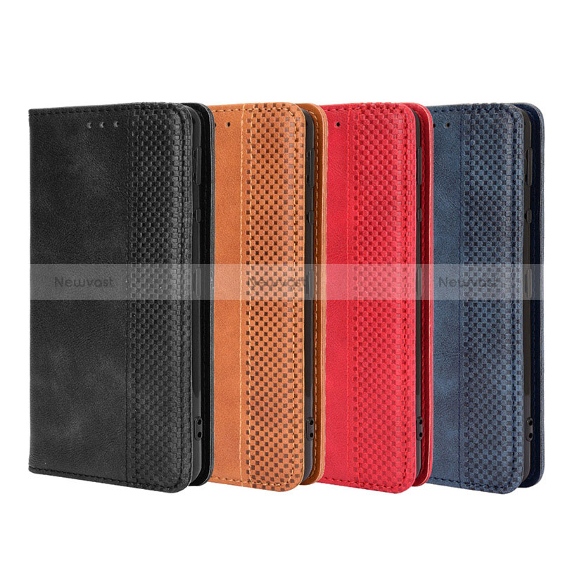 Leather Case Stands Flip Cover Holder BY4 for Sharp Aquos Sense4 Basic