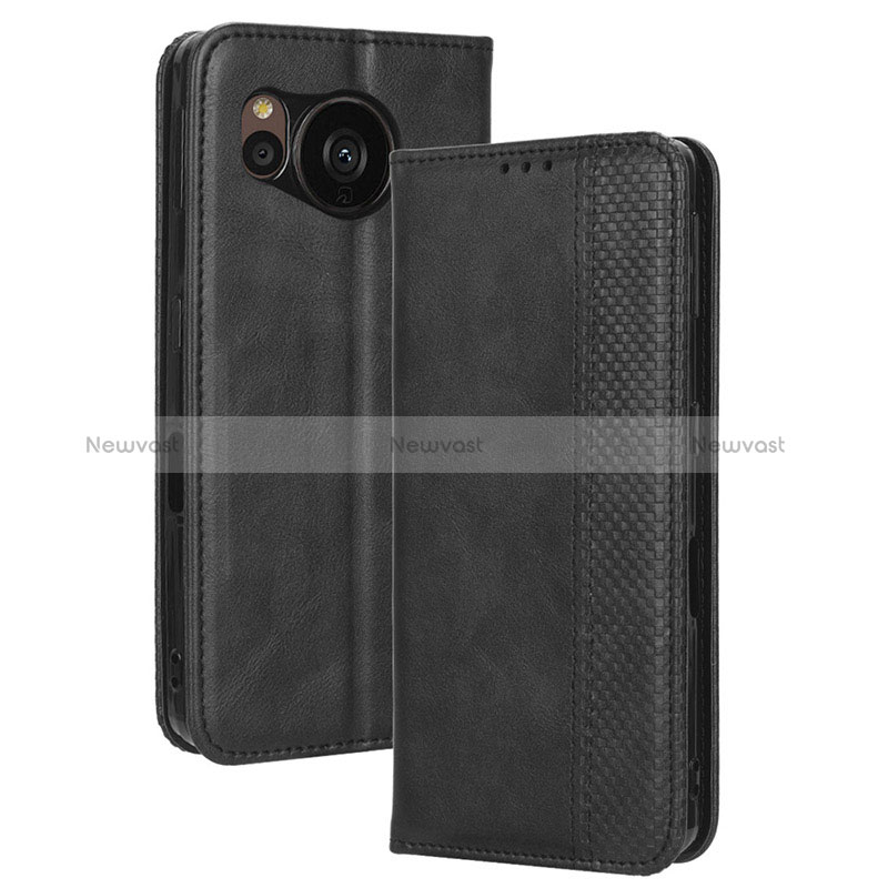 Leather Case Stands Flip Cover Holder BY4 for Sharp Aquos Sense7