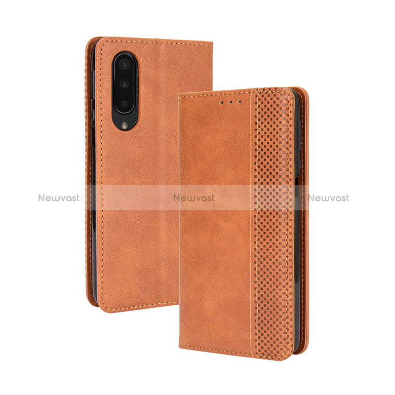 Leather Case Stands Flip Cover Holder BY4 for Sharp Aquos Zero5G basic Brown