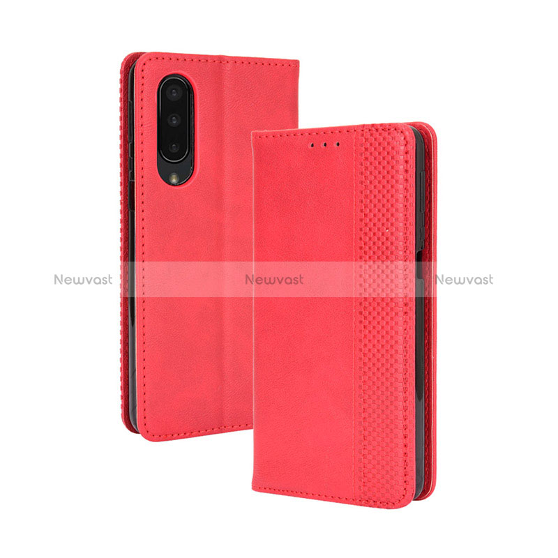 Leather Case Stands Flip Cover Holder BY4 for Sharp Aquos Zero5G basic Red