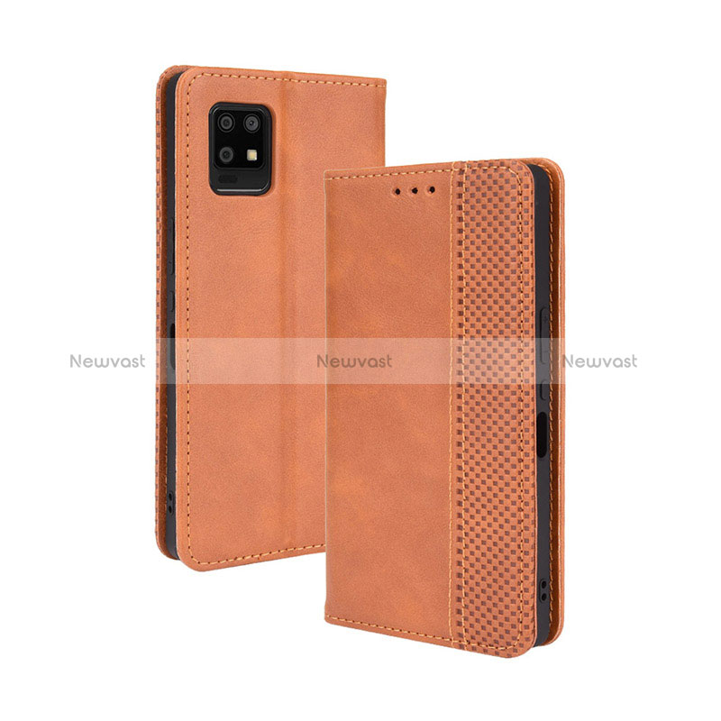 Leather Case Stands Flip Cover Holder BY4 for Sharp Aquos Zero6