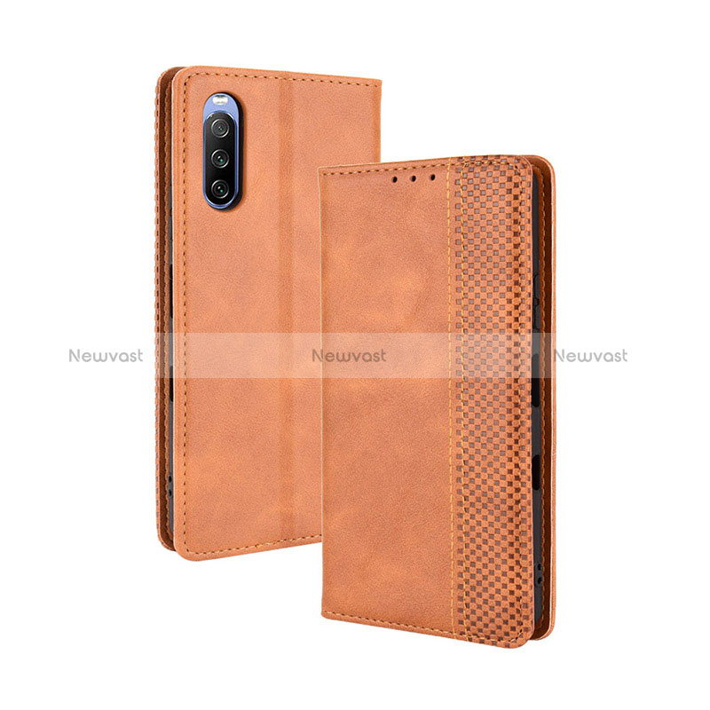 Leather Case Stands Flip Cover Holder BY4 for Sony Xperia 10 III SO-52B