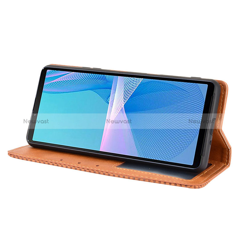 Leather Case Stands Flip Cover Holder BY4 for Sony Xperia 10 III SO-52B