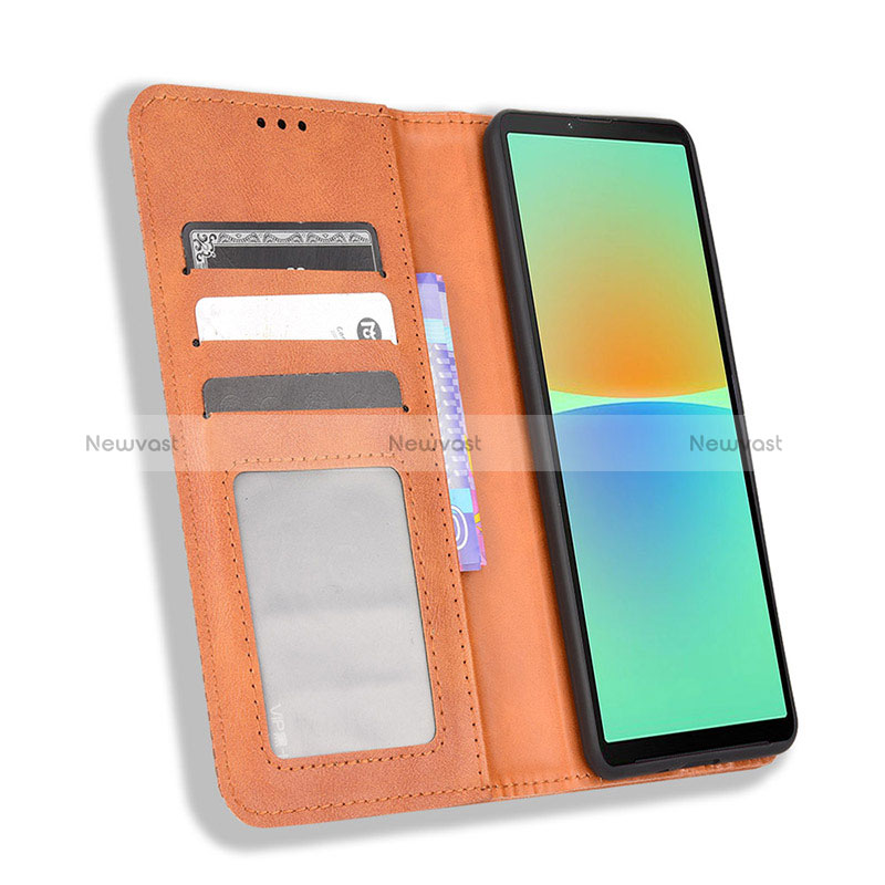 Leather Case Stands Flip Cover Holder BY4 for Sony Xperia 10 IV SO-52C