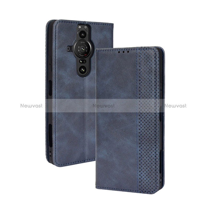 Leather Case Stands Flip Cover Holder BY4 for Sony Xperia PRO-I