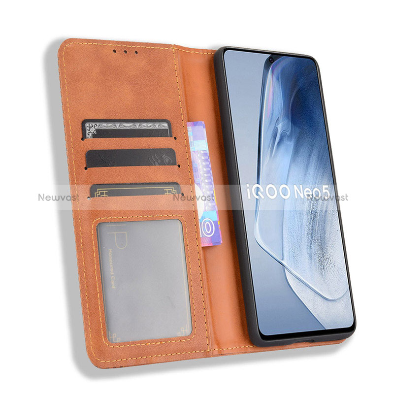 Leather Case Stands Flip Cover Holder BY4 for Vivo iQOO 7 India 5G