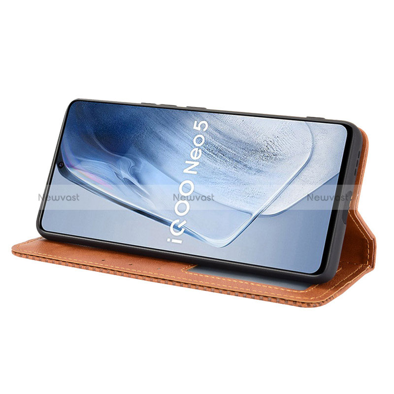 Leather Case Stands Flip Cover Holder BY4 for Vivo iQOO 7 India 5G