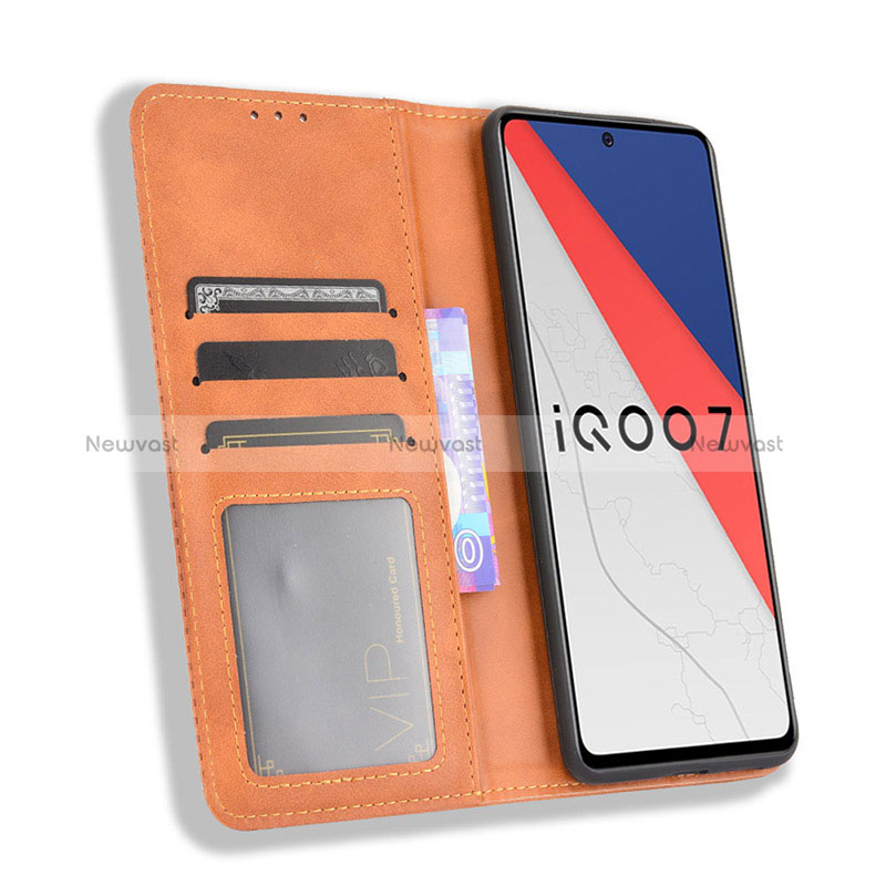 Leather Case Stands Flip Cover Holder BY4 for Vivo iQOO 7 Legend 5G