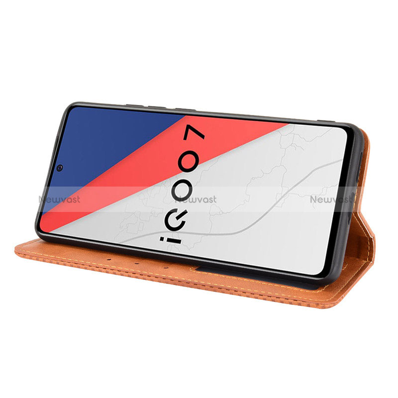 Leather Case Stands Flip Cover Holder BY4 for Vivo iQOO 7 Legend 5G