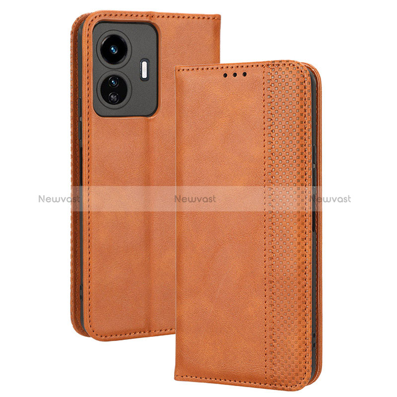 Leather Case Stands Flip Cover Holder BY4 for Vivo iQOO Z6 Lite 5G