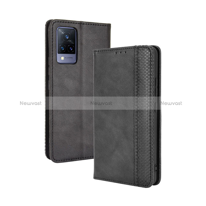 Leather Case Stands Flip Cover Holder BY4 for Vivo V21 5G