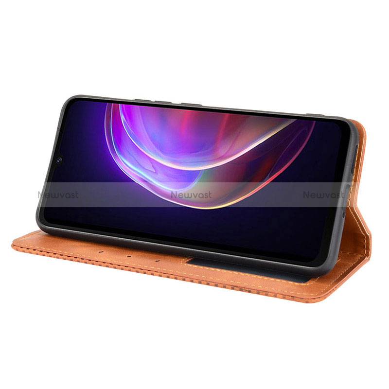 Leather Case Stands Flip Cover Holder BY4 for Vivo V21 5G