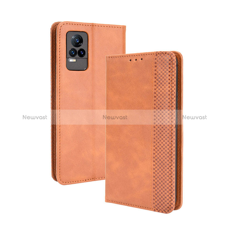 Leather Case Stands Flip Cover Holder BY4 for Vivo V21e 4G