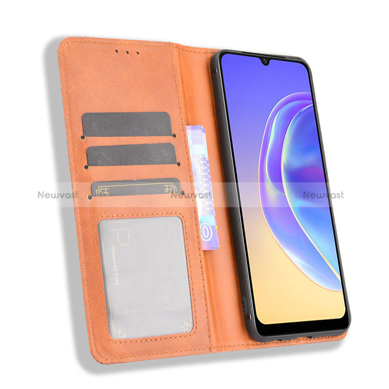 Leather Case Stands Flip Cover Holder BY4 for Vivo V21e 4G