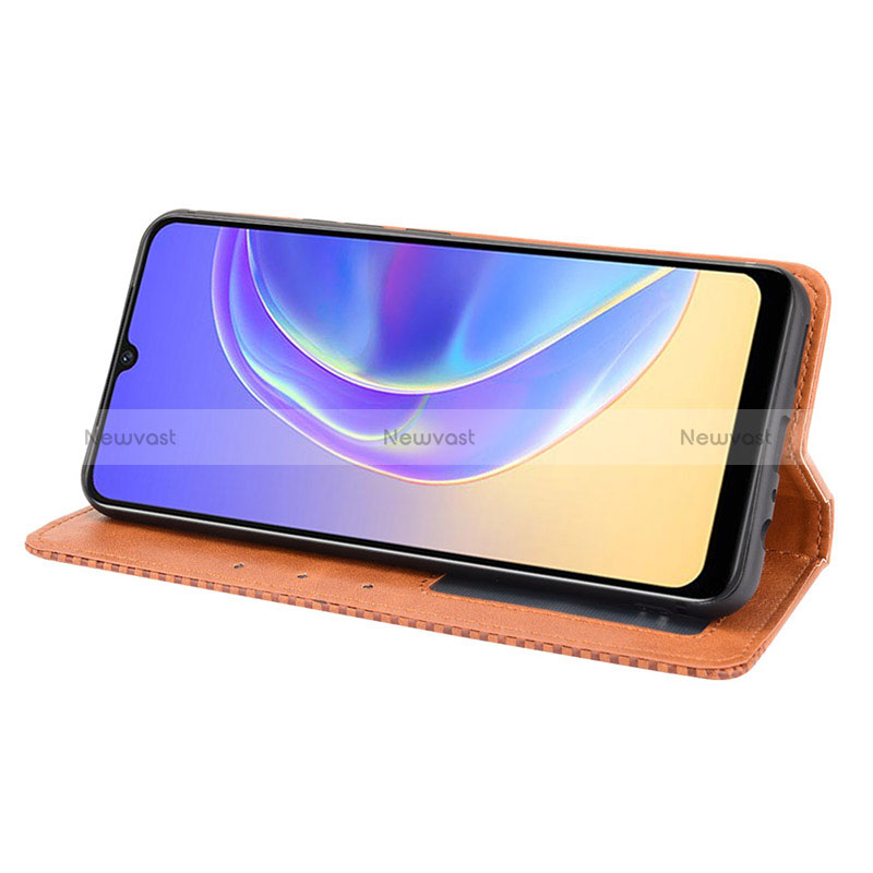 Leather Case Stands Flip Cover Holder BY4 for Vivo V21e 4G