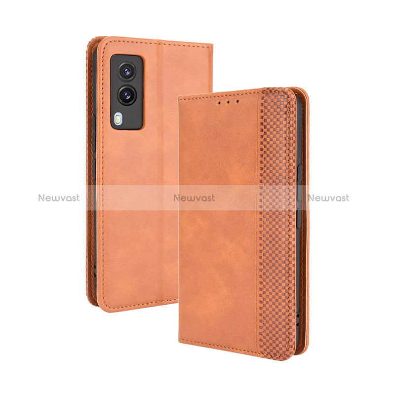 Leather Case Stands Flip Cover Holder BY4 for Vivo V21e 5G