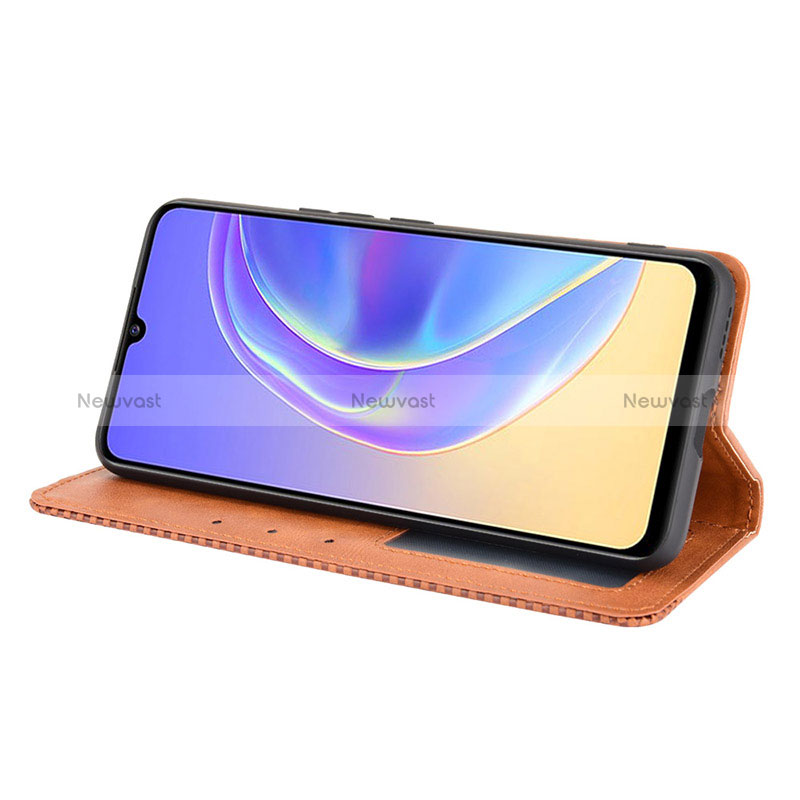 Leather Case Stands Flip Cover Holder BY4 for Vivo V21e 5G