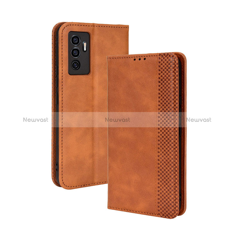 Leather Case Stands Flip Cover Holder BY4 for Vivo V23e