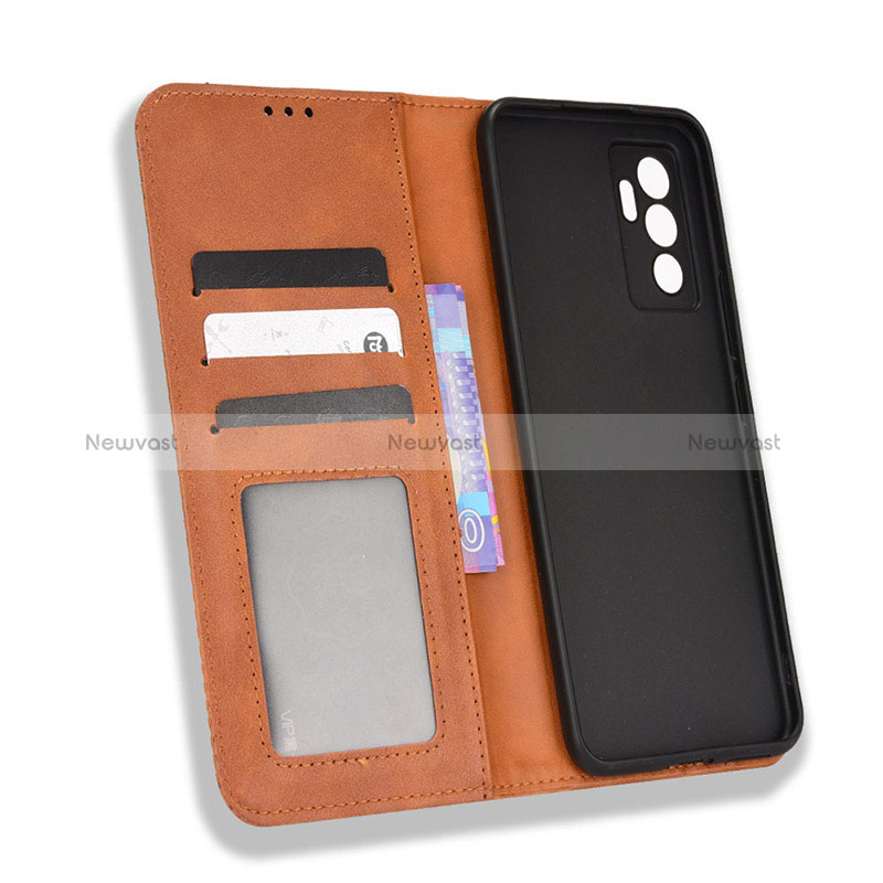 Leather Case Stands Flip Cover Holder BY4 for Vivo V23e