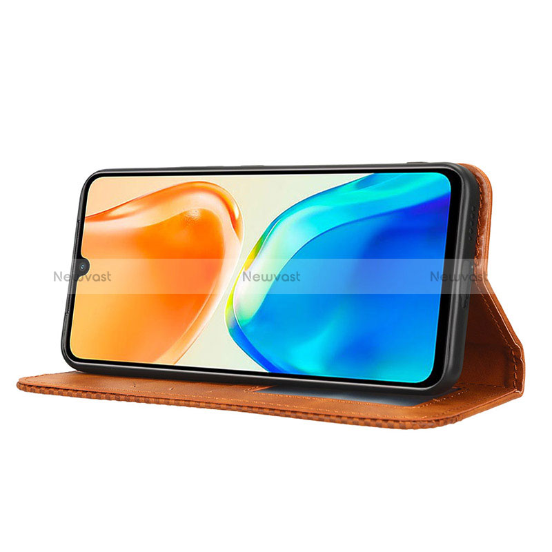 Leather Case Stands Flip Cover Holder BY4 for Vivo V25e