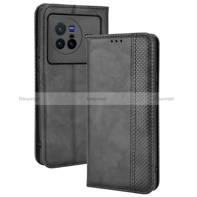 Leather Case Stands Flip Cover Holder BY4 for Vivo X80 5G