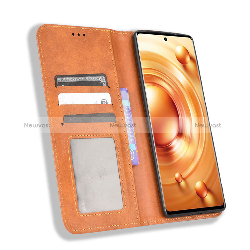 Leather Case Stands Flip Cover Holder BY4 for Vivo X80 Pro 5G