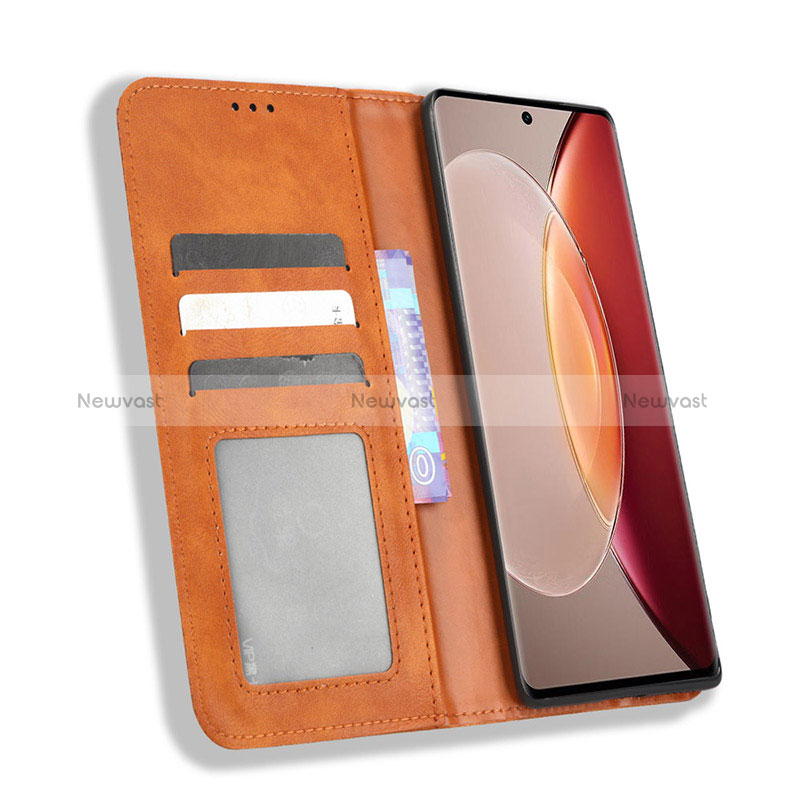 Leather Case Stands Flip Cover Holder BY4 for Vivo X90 5G