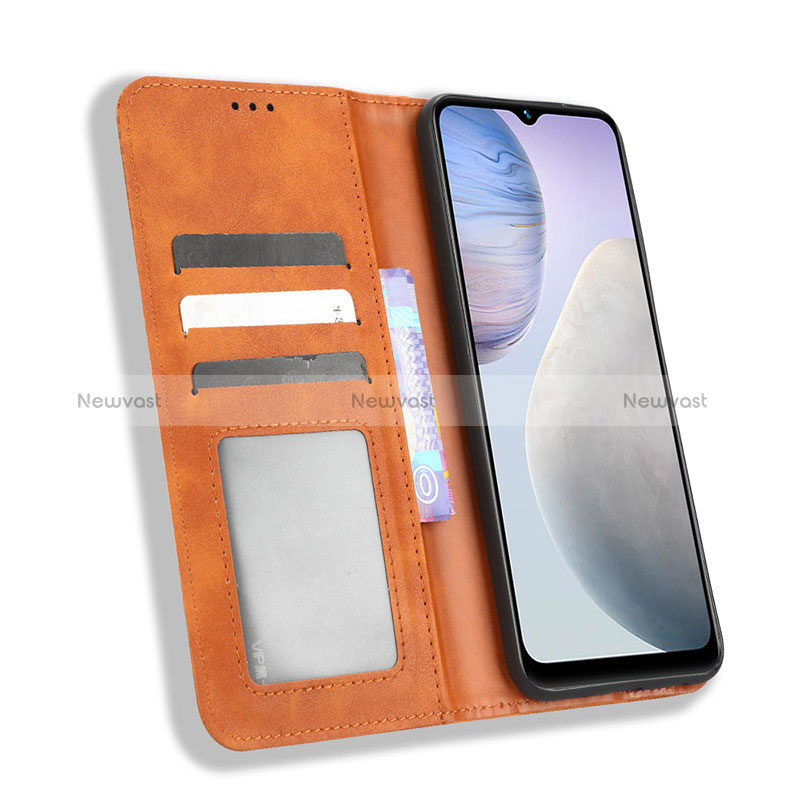 Leather Case Stands Flip Cover Holder BY4 for Vivo Y02