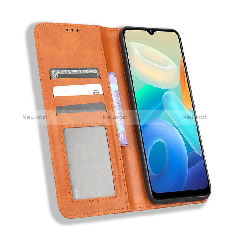 Leather Case Stands Flip Cover Holder BY4 for Vivo Y02S