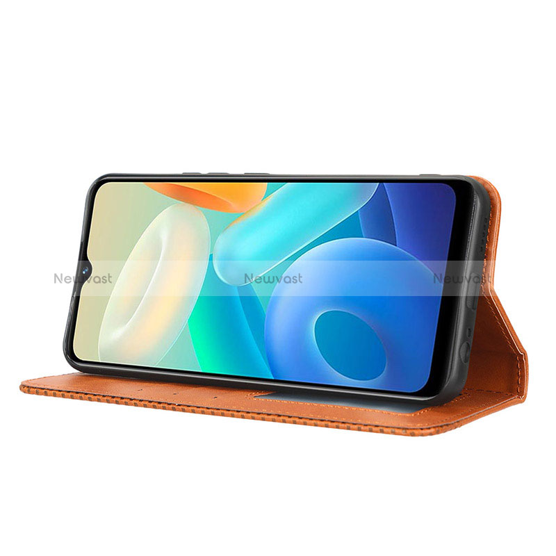 Leather Case Stands Flip Cover Holder BY4 for Vivo Y02S