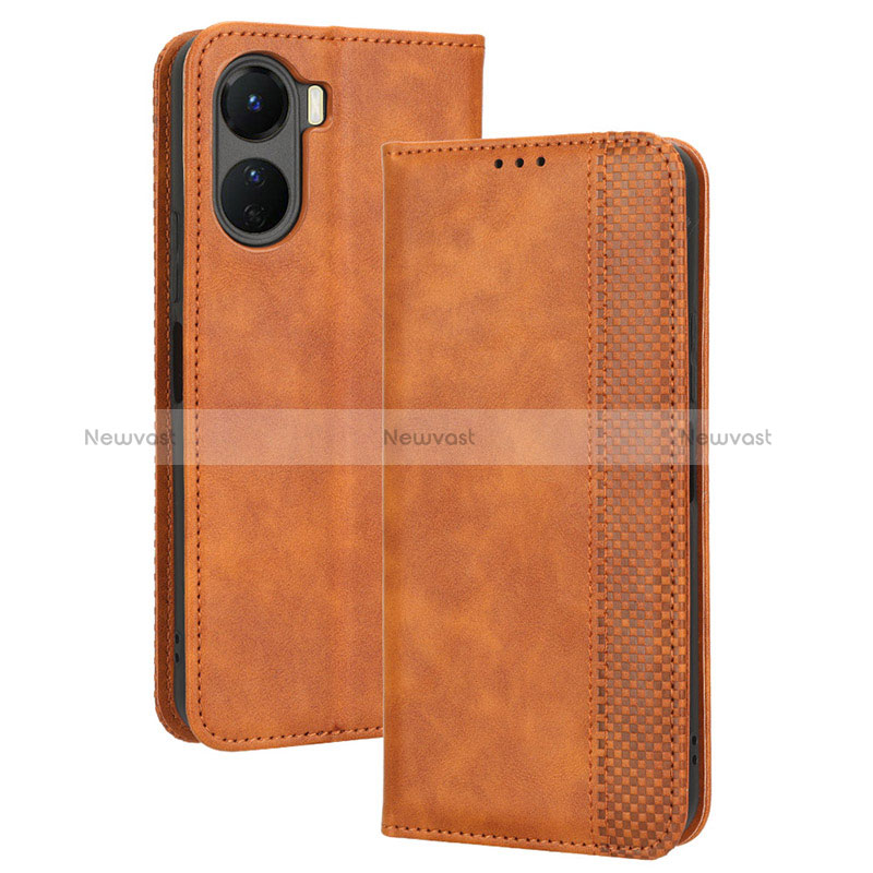 Leather Case Stands Flip Cover Holder BY4 for Vivo Y16