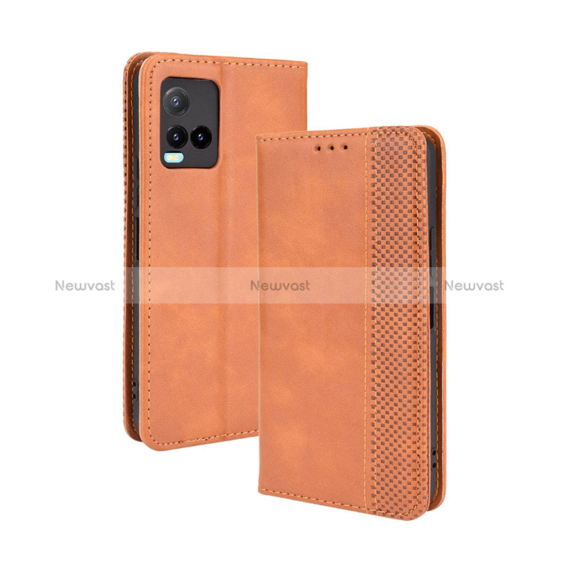 Leather Case Stands Flip Cover Holder BY4 for Vivo Y21a