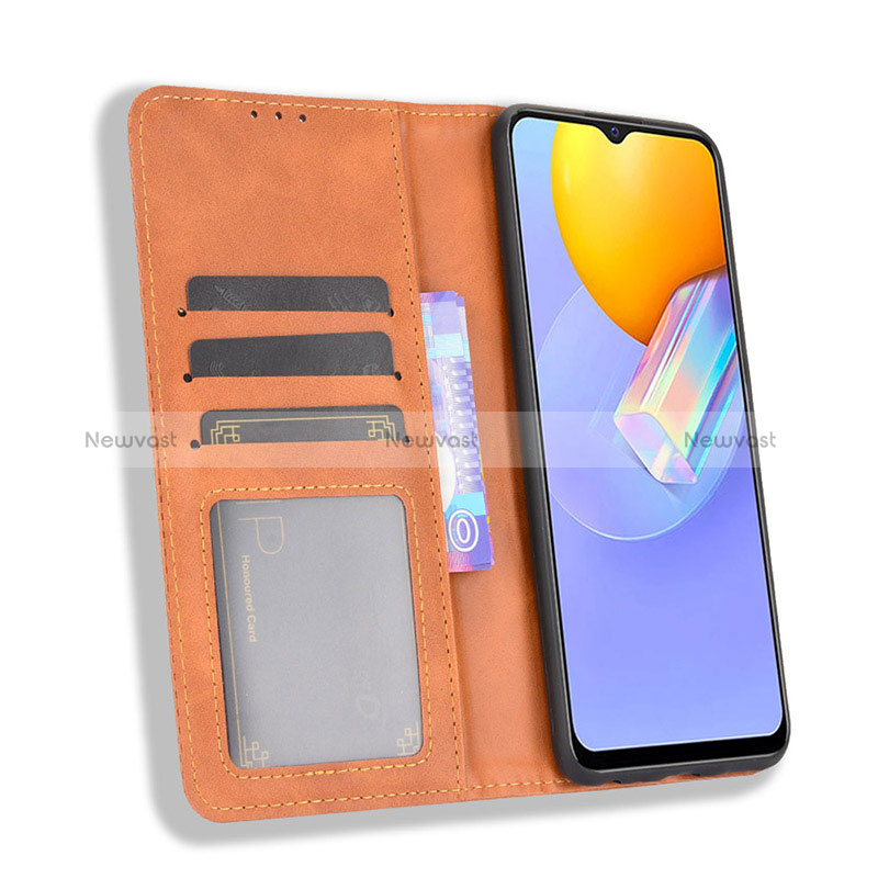 Leather Case Stands Flip Cover Holder BY4 for Vivo Y31 (2021)