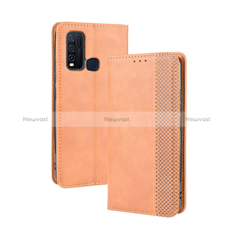 Leather Case Stands Flip Cover Holder BY4 for Vivo Y50