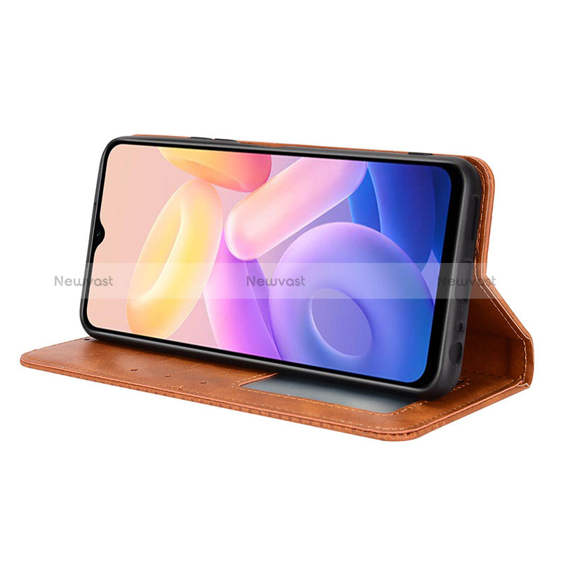 Leather Case Stands Flip Cover Holder BY4 for Vivo Y55s (2021)