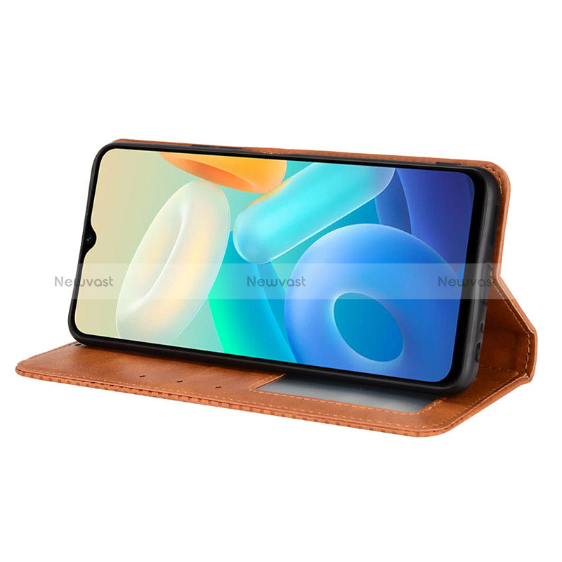 Leather Case Stands Flip Cover Holder BY4 for Vivo Y76s 5G