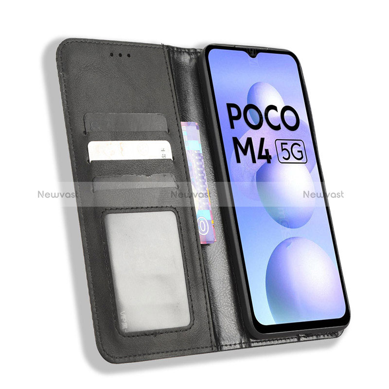 Leather Case Stands Flip Cover Holder BY4 for Xiaomi Poco M4 5G