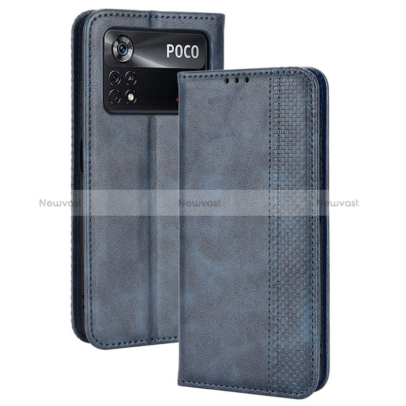 Leather Case Stands Flip Cover Holder BY4 for Xiaomi Poco M4 Pro 4G