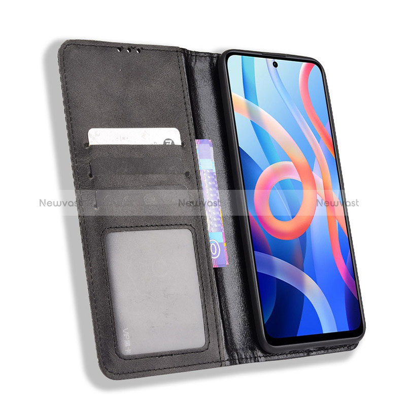 Leather Case Stands Flip Cover Holder BY4 for Xiaomi Poco M4 Pro 5G