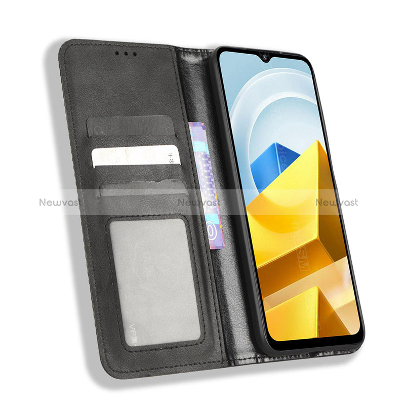 Leather Case Stands Flip Cover Holder BY4 for Xiaomi Poco M5 4G